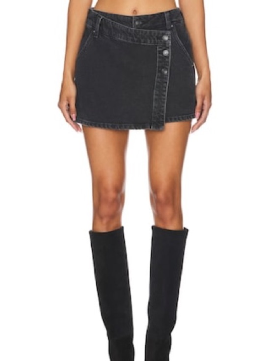 We The Free Dresses & Skirts - We The Free Black Denim Skort Waistband Detail
